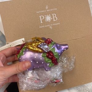 ⭐️ Krinkles by Patience Brewster glass Christmas ornament - flying pig